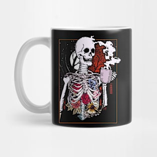 Halloween Coffee Drinking Skeleton Skull Mug